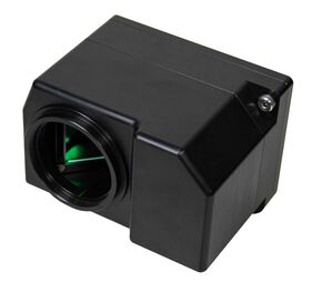 Aligns the optical axes of measurement laser and camera