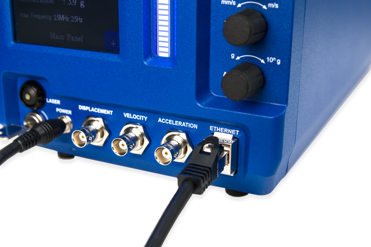 Connexion Ethernet du vibromètre laser