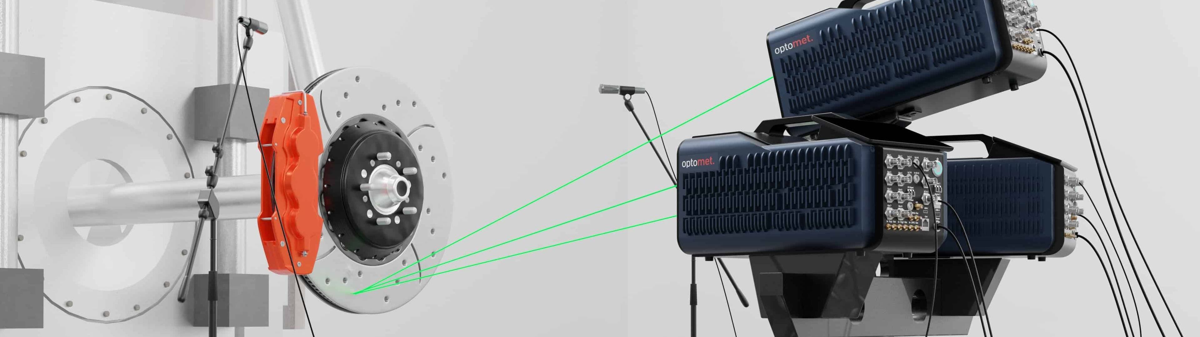 Medición de vibraciones en un disco de freno mediante escaneo 3D.