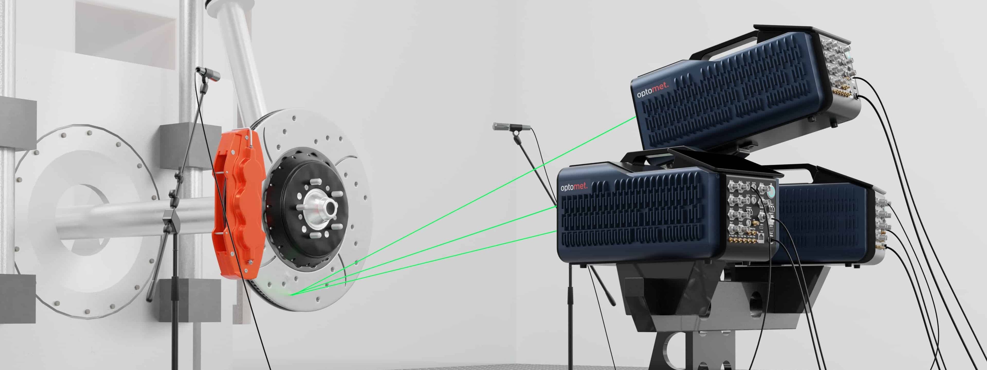Medición de vibraciones en un disco de freno mediante escaneo 3D.