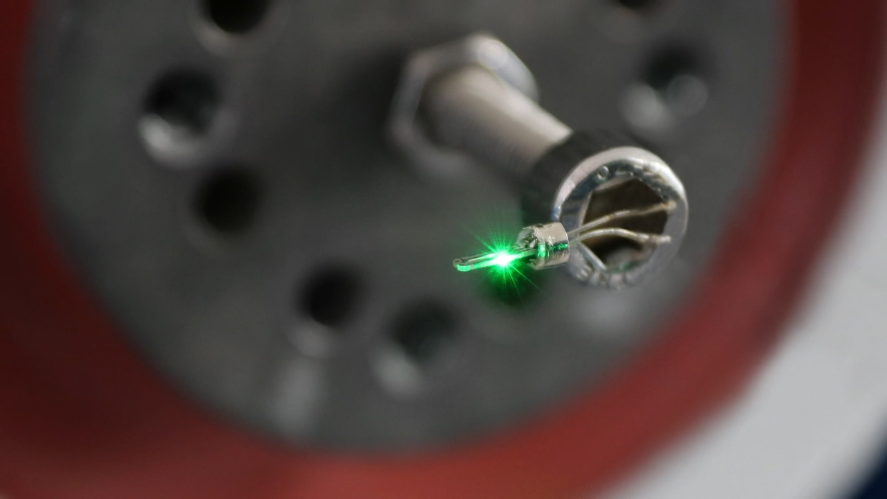 Pilot laser of a single-point laser vibrometer.