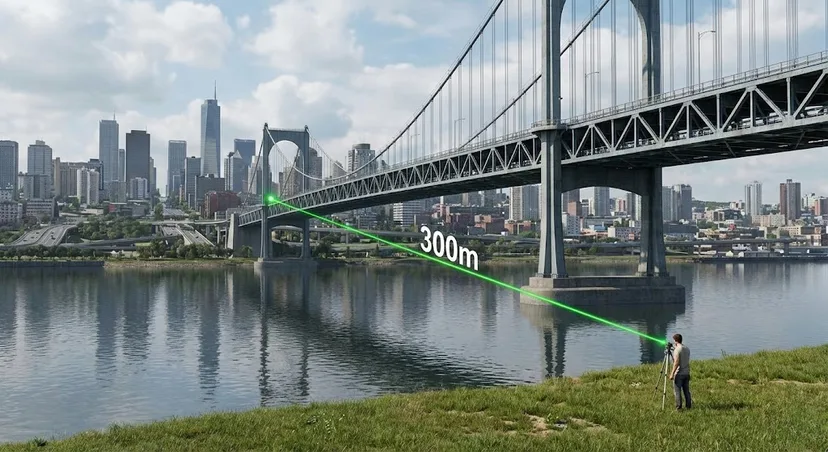 Long distance laser vibrometer bridge measurement.