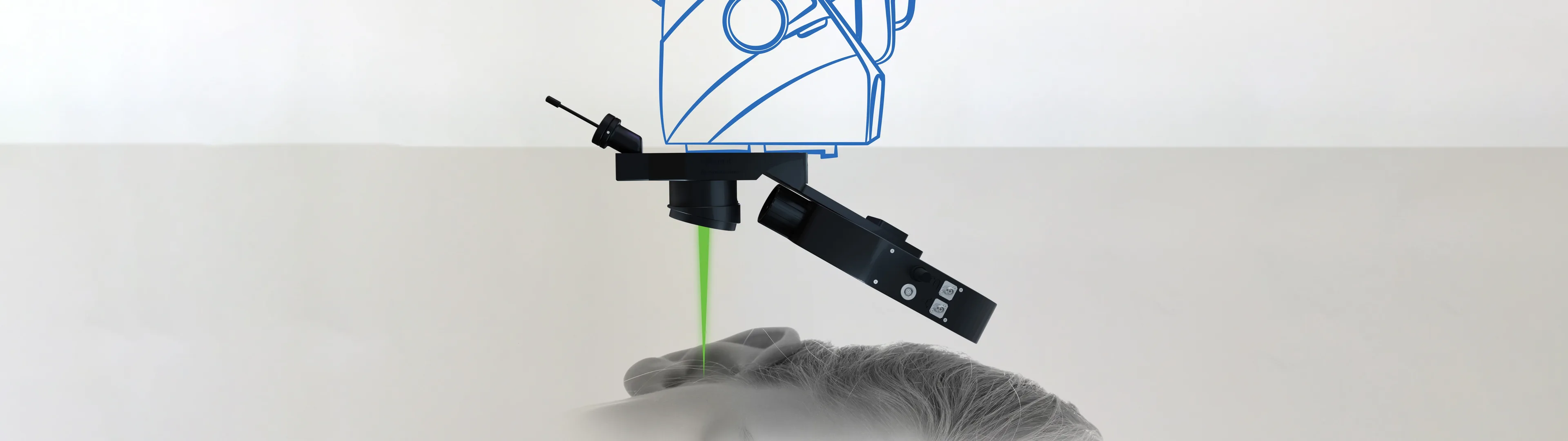 Vibromètre laser monopoint avec micromanipulateur à fibre.