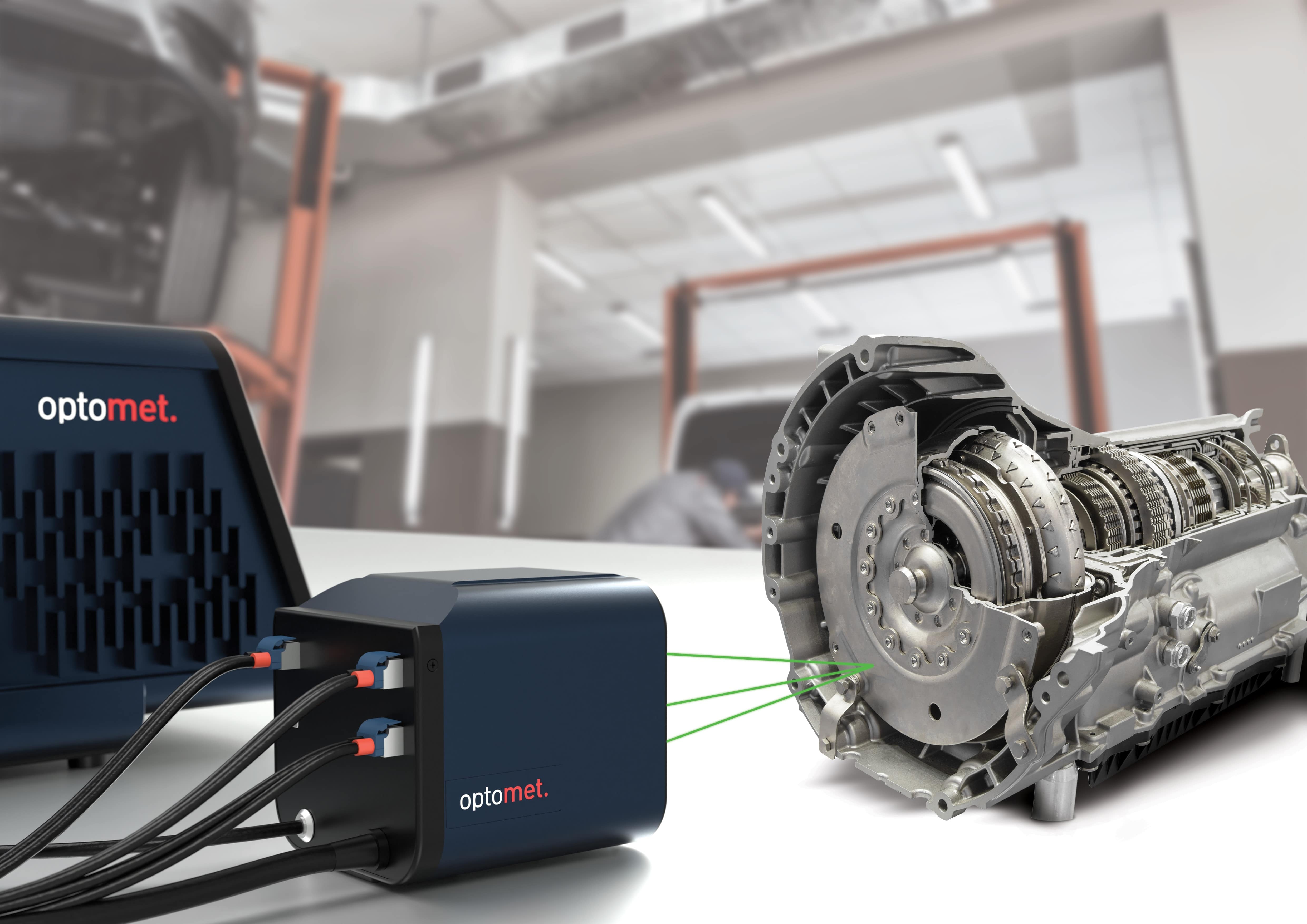 SMART 3D Fiber durante la medición de vibraciones en un disco de freno.