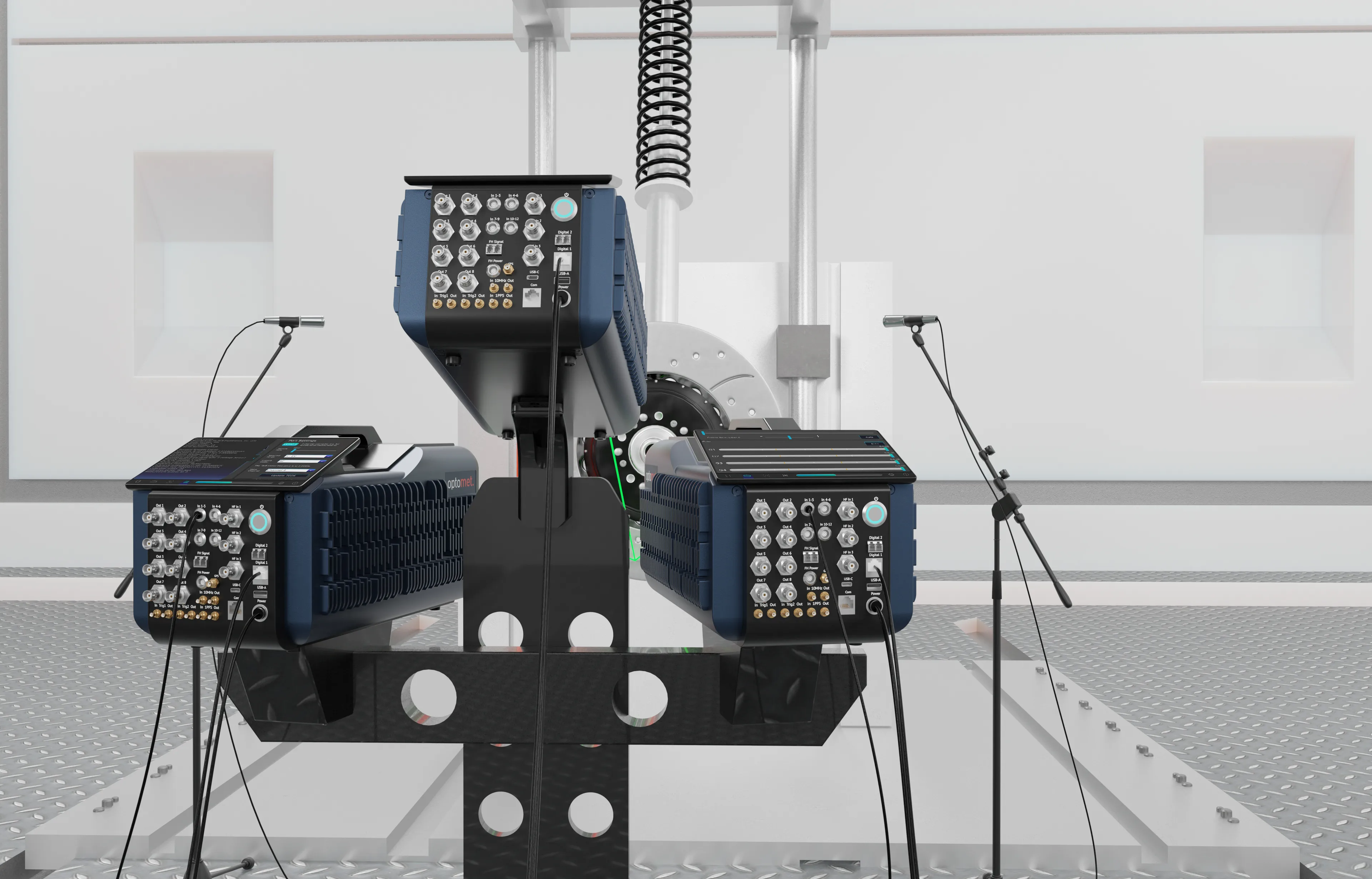 SMART 3D スキャニングレーザードップラー振動計を使用した測定セットアップ。