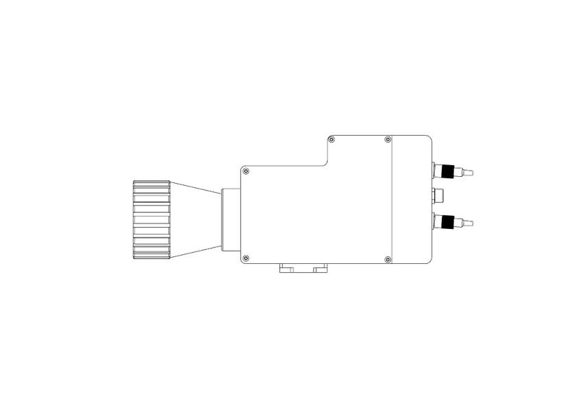 Tête de mesure à fibre avec autofocus pour les grandes distances.