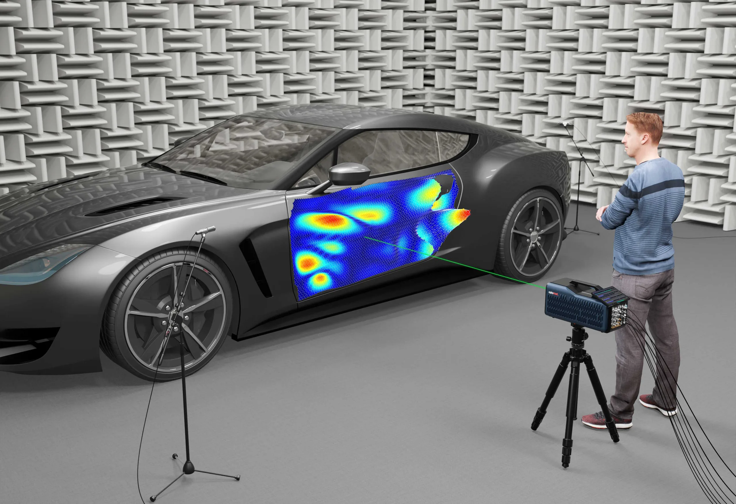 Vibrométrie laser pour les scans acoustiques dans le secteur automobile.