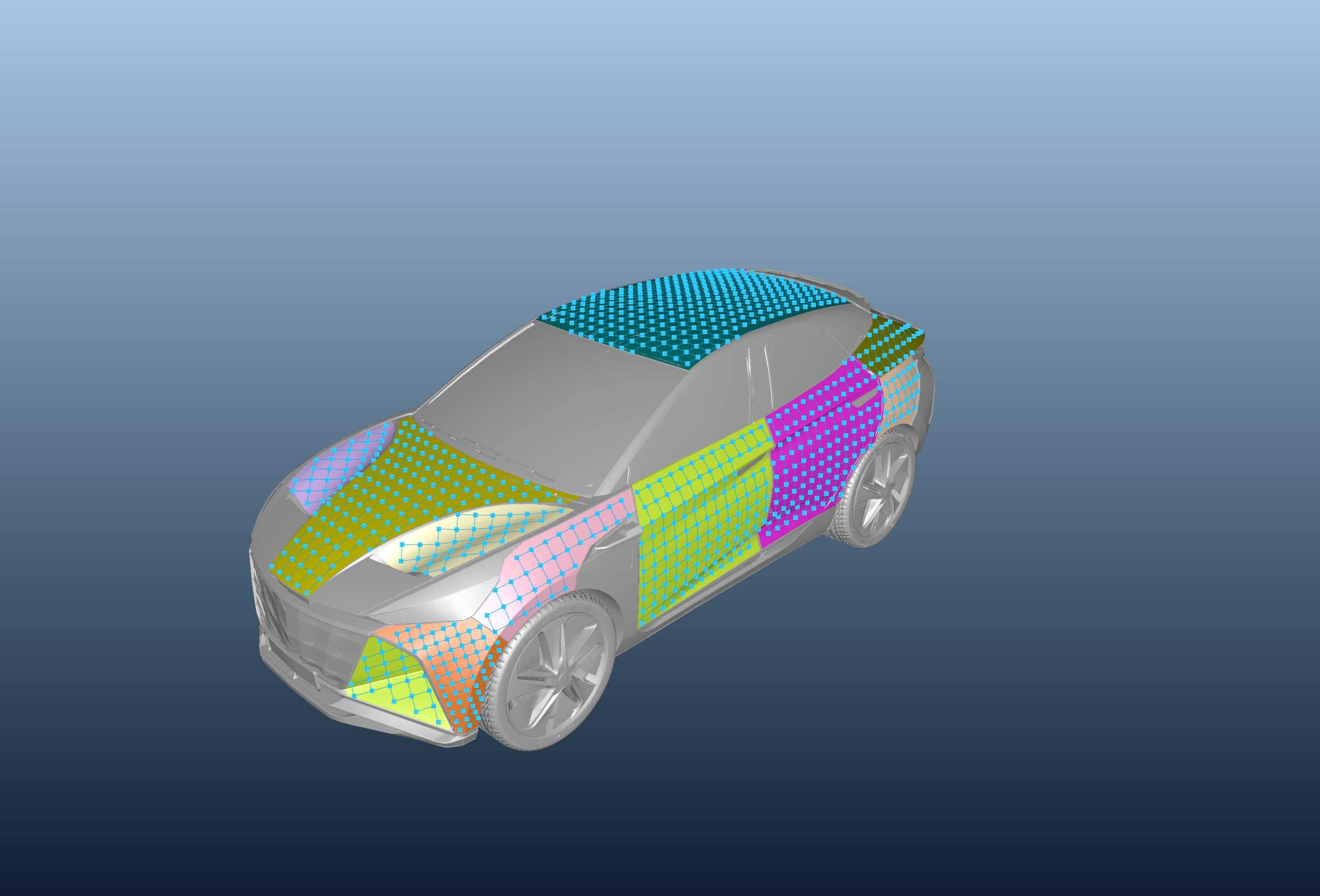 Modelo de vibraciones por elementos finitos de un vehículo.