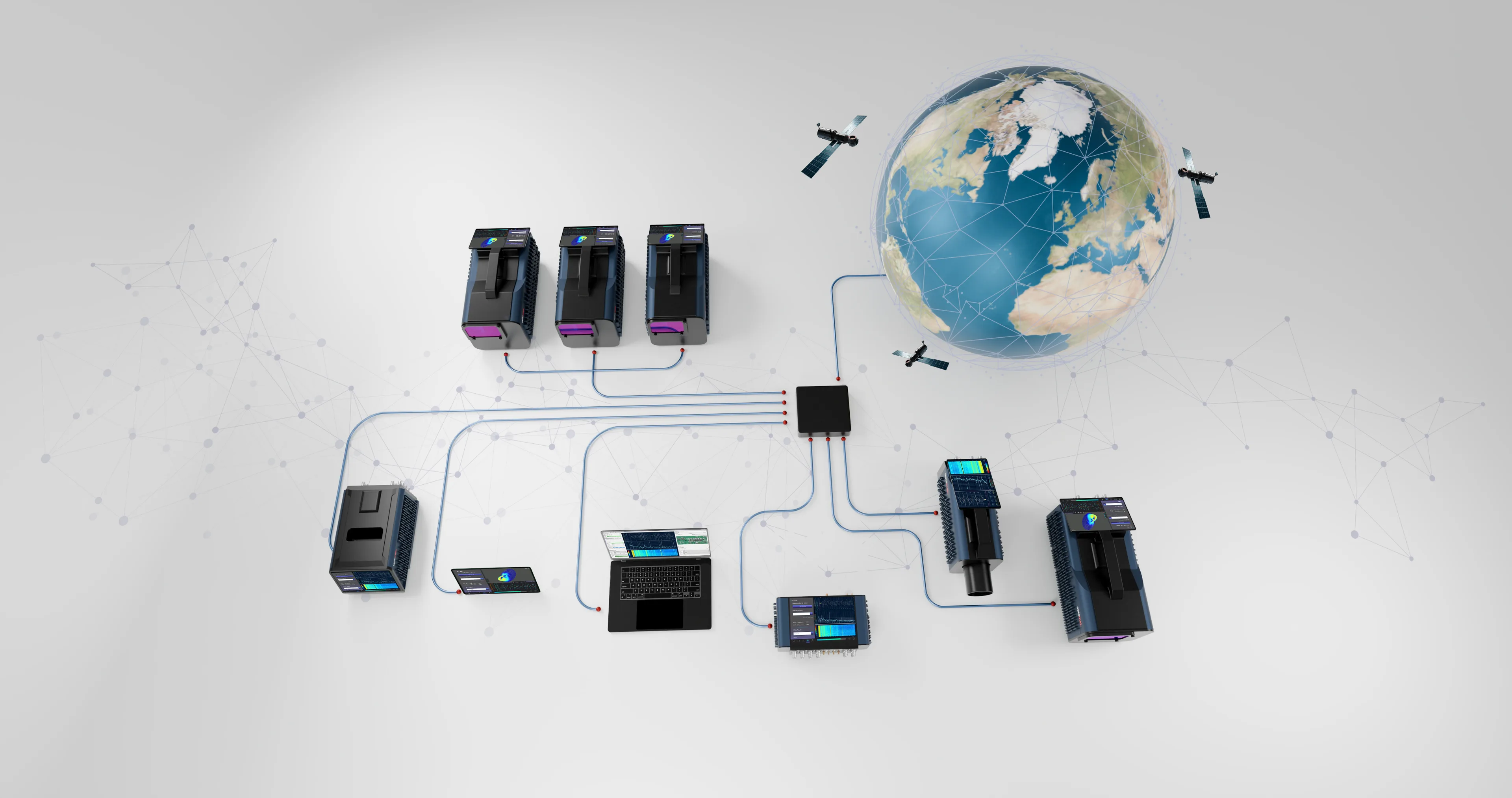 Линейка лазерных виброметров Optomet, вид сверху.